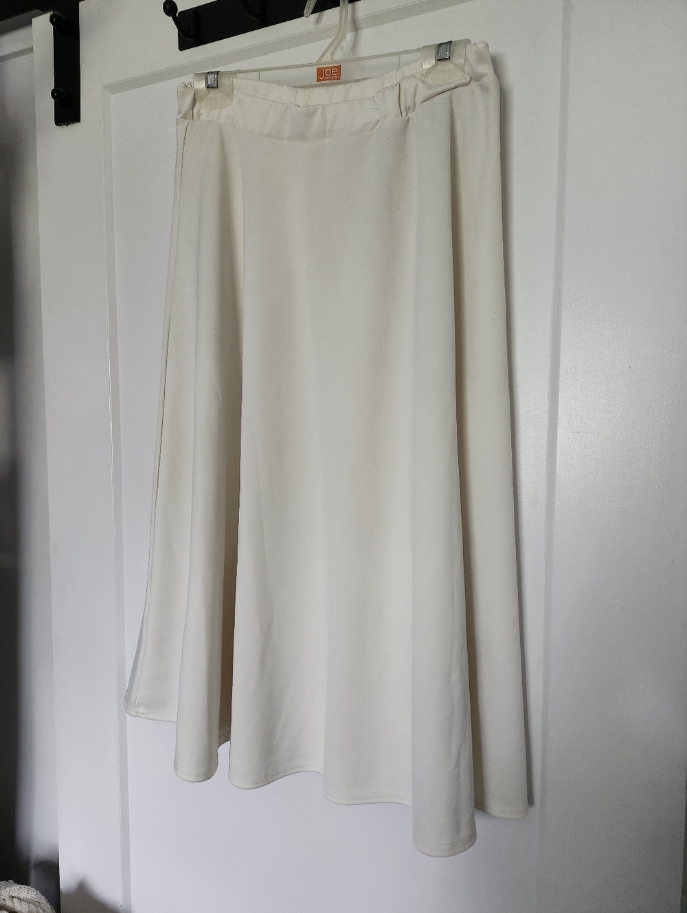 Vintage Cream Satin Midi Skirt
